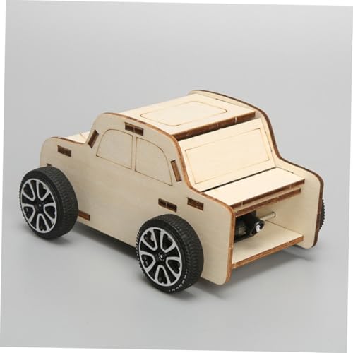 GALPADA 2 Stück Teiliges Holzauto Bausatz Kinderspielzeug DIY Handgefertigtes Wissenschaftsspielzeug Windbetriebenes Fahrzeugmodell Sicher Langlebig zum Zusammenbauen für Kleinkinder Ab von GALPADA