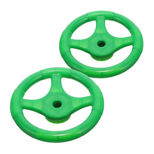 GALPADA 2 Stück Teiliges Lenkrad Robustem rutschfeste Griffe Sicher und Langlebig für Outdoor Schaukel und Bobbycar Zubehör Grün von GALPADA