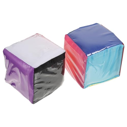 GALPADA 2 Stück Teiliges Lernwürfel Transparenten Fächern Große Spielwürfel aus Polyester PVC Spielerisch Buchstaben Zahlen Kombinieren Kindgerechtes Lernspielzeug für Jungen und Mädchen von GALPADA