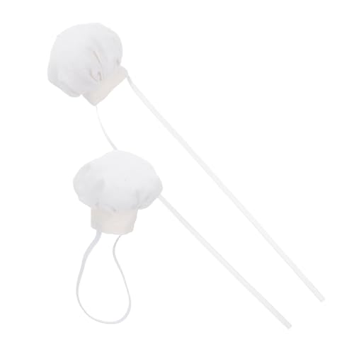 GALPADA 2 Stück Teiliges Mini Chefhüte für Stoffpuppen Weiße Kochmützen mit Elastischem Band Schleifenstil Waschbare Puppenaccessoires für Küchen-Rollenspiele und Puppenkleidung von GALPADA
