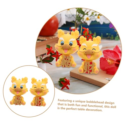 GALPADA 2 Stück Teiliges Miniatur Drachen Ornament aus Robustem Resin Niedliche Wackelkopf Figur für Auto Armaturenbrett Stilvolle Tischdekoration Perfektes zum Drachenjahr Tragbar und GALPADA 2 Stück Teiliges Miniatur Drachen Ornament aus Robustem Resin Niedliche Wackelkopf Figur für Auto Armaturenbrett Stilvolle Tischdekoration Perfektes zum Drachenjahr Tragbar und von GALPADA