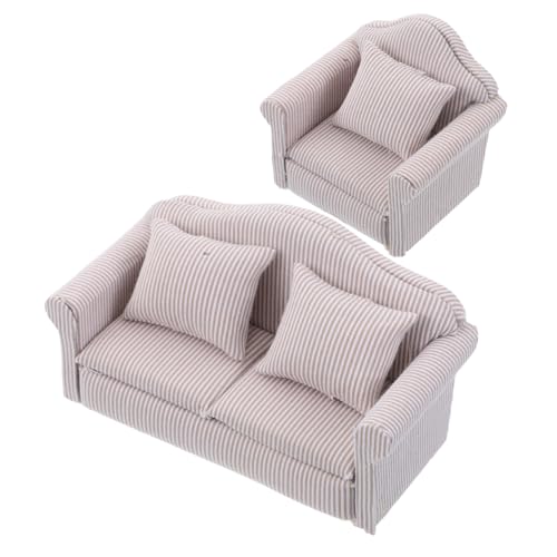 GALPADA 2 Stück Teiliges Miniatur Puppenhaus Sofa mit Kissen Handgefertigte Holz und Stoffcouch Realistische Miniatur Wohnzimmermöbel Dekoratives Puppenhaus Zubehör GALPADA 2 Stück Teiliges Miniatur Puppenhaus Sofa mit Kissen Handgefertigte Holz und Stoffcouch Realistische Miniatur Wohnzimmermöbel Dekoratives Puppenhaus Zubehör von GALPADA