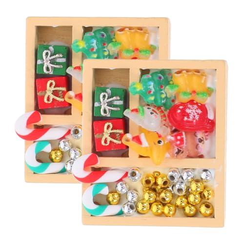 GALPADA 2 Stück Teiliges Miniatur Zuckerwaren Bunte Mini Candy Modelle für Puppenhaus Dekoration Tragbare Weihnachtsornamente Vielseitige Festliche Miniaturen für Spiel und Heimdeko von GALPADA