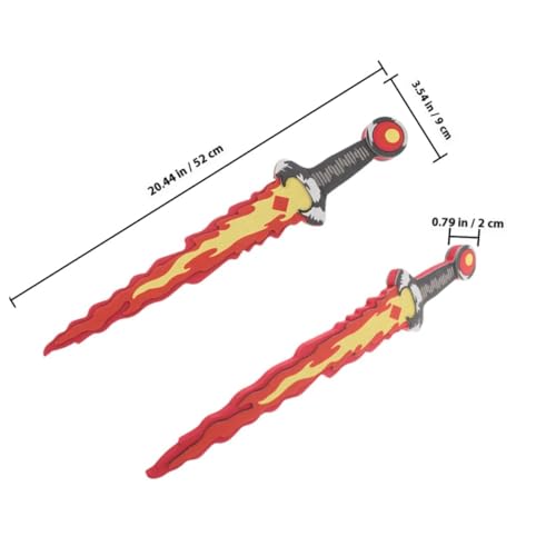 GALPADA 2 Stück Teiliges Schaumschwert Kindersichere Schaumstoffschwerter mit Loderndem Flammendesign für Fechttraining Cosplay Bühnenauftritte Spiel und Teamspiele von GALPADA