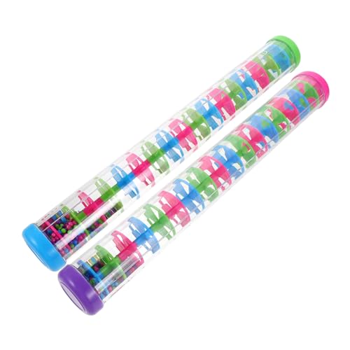 GALPADA 2 Stück Teiliges Spiral-regenstab- Kreatives Kunststoff-Musikinstrument Kognitives Regenklangspielzeug für Sensorische Handperkussion Fördert Frühe Musikalische Neugier bei Junge von GALPADA