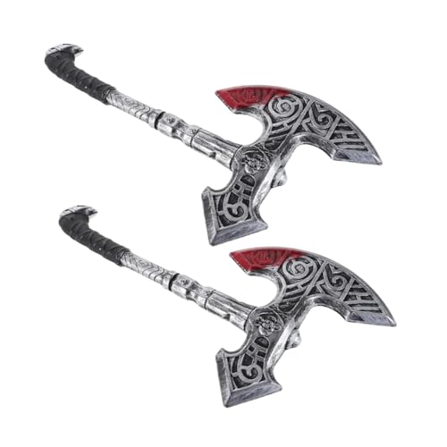 GALPADA 2 Stück Teiliges Wikinger Kostüm Axt aus Langlebigem Kunststoff Detailgetreues Vintage Requisit für Halloween Mittelalterliches Rollenspiel und Cosplay Zubehör in Silber und Braun GALPADA 2 Stück Teiliges Wikinger Kostüm Axt aus Langlebigem Kunststoff Detailgetreues Vintage Requisit für Halloween Mittelalterliches Rollenspiel und Cosplay Zubehör in Silber und Braun von GALPADA