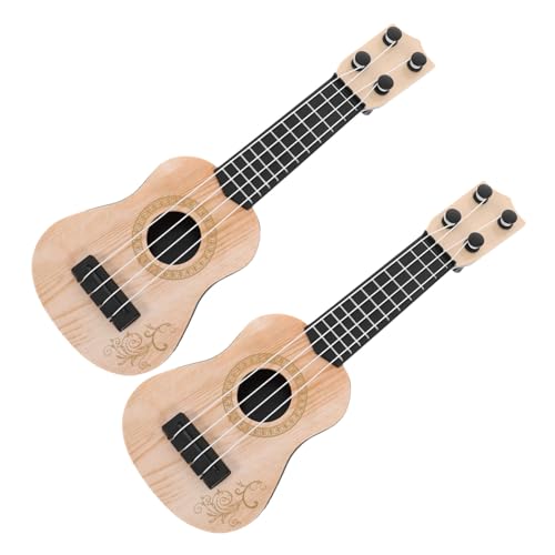 GALPADA 2 Stück Ukulele -Ukulele-gitarrenspielzeug Jungs- Instrument Mini Kleinkinder Musical Lehrreich Pädagogisches Gitarren-musikspielzeug Plastik Beige von GALPADA