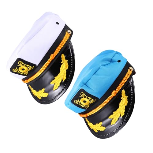 GALPADA 2 Stück Verstellbare Kapitänsmütze Erwachsene Stil Atmungsaktiv für Nautische Partys Halloween Cosplay Damen Herren GALPADA 2 Stück Verstellbare Kapitänsmütze Erwachsene Stil Atmungsaktiv für Nautische Partys Halloween Cosplay Damen Herren von GALPADA