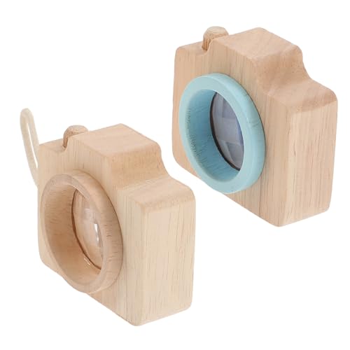 GALPADA 2 Stück Vintage Lernspielzeug aus Sicherem Material Kreatives Mehrfacetten Perspektivspielzeug für Pädagogisches Geburtstags Mitgebsel in Blau und Holzoptik von GALPADA