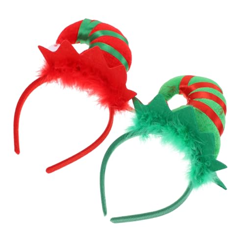 GALPADA 2 Stück Weihnachtliche Haarreif mit Glocken und Federn Festliche Kopfbedeckung für Erwachsene Charmante Party Requisiten für Weihnachtsfeier und Kostümparty von GALPADA