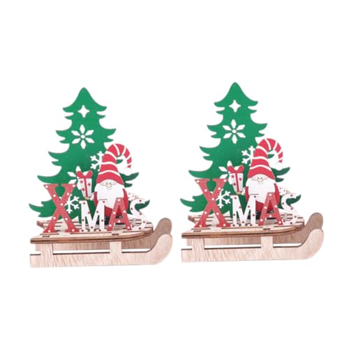 GALPADA 2 Stück Weihnachtlicher Holz-Schlitten DIY Puzzle Modell Langlebige Tischdeko Kreative Weihnachtsdekoration für Zuhause Festliche Atmosphäre GALPADA 2 Stück Weihnachtlicher Holz-Schlitten DIY Puzzle Modell Langlebige Tischdeko Kreative Weihnachtsdekoration für Zuhause Festliche Atmosphäre von GALPADA