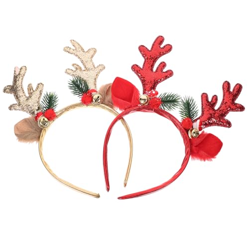 GALPADA 2 Stück Weihnachts Stirnbänder Rentiergeweih mit Glitzer Glocken Haarschmuck für Frauen Mädchen Festliche Party Zubehör Komfortabel Leicht Weihnachten Feiertage GALPADA 2 Stück Weihnachts Stirnbänder Rentiergeweih mit Glitzer Glocken Haarschmuck für Frauen Mädchen Festliche Party Zubehör Komfortabel Leicht Weihnachten Feiertage von GALPADA