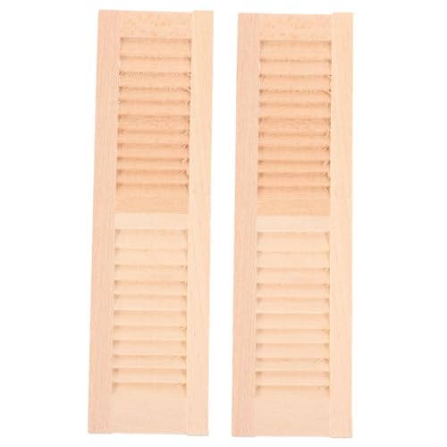 GALPADA 2 Stück Zubehör für Jalousien Miniatur-Fensterläden winzig Puppe Fenster rollos für innen kleine fensterläden selber Machen Dollhouse -Fensterläden hölzerne Fensterläden Holz von GALPADA