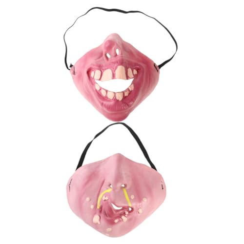 GALPADA 2 Stücke Halbe Gesichtsmaske Kostüm Halloween Gruselig Maskerade Halloween Anzünden Gruseliges Halloween Lustig Halloween -party Halloween-cosplay-zubehör Rosa Emulsion GALPADA 2 Stücke Halbe Gesichtsmaske Kostüm Halloween Gruselig Maskerade Halloween Anzünden Gruseliges Halloween Lustig Halloween -party Halloween-cosplay-zubehör Rosa Emulsion von GALPADA
