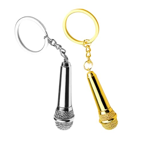 GALPADA 2 Stücke Mikrofon Schlüsselanhänger Mikrofon Charme Große Schlüsselanhänger Musik Schlüsselanhänger Niedliche Schlüsselanhänger Für Rucksäcke Schlüsselanhänger Masse Metall von GALPADA
