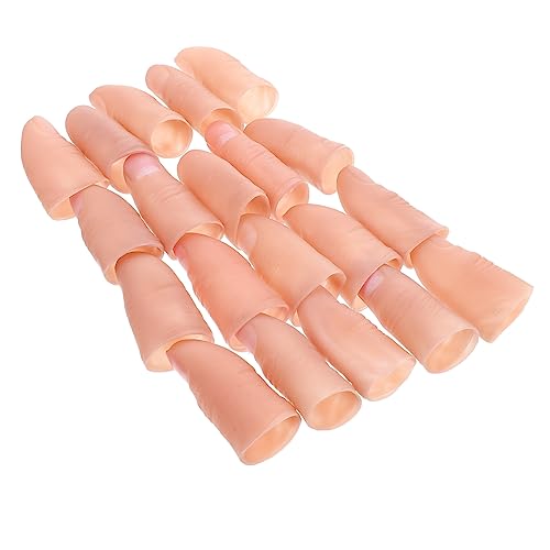 GALPADA 20 Stück Finger Cover Zauberer Gefälschte Finger Zaubertricks Requisiten Werkzeug Künstliche Fingerspitzen Interessanter Gefälschter Daumen Falscher Finger Vinyl von GALPADA