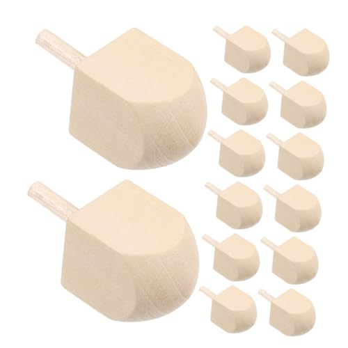 GALPADA 20 Stück Hanukkah Holz Dreidel Unlackierte Naturbelassene Traditionelle Blanko DIY Bastelspielzeug für Familien und Festliche Chanukka Dekoration von GALPADA