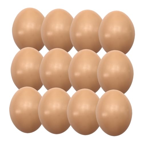GALPADA 20 Stück Imitation gefälschter Eier süße Eier Party gefälschte braune Eier Fake Food realistische Eier unbemalt Graffiti-Eier für Leere Eier selber Machen Eierdekor pp Khaki von GALPADA