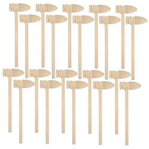 GALPADA 20 Stück Mini Holzhammer Holzspielzeug Kreatives Lernspielzeug für Mädchen Sicheres und ohne Splitter zum Knacken von Eiern von GALPADA