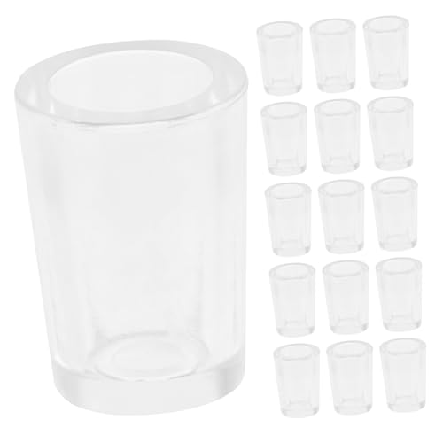 GALPADA 20 Stück Mini Wasserbecher Modell Puppenhaus Zubehör Größe Mini Becher Winzige Becher Miniatur Zubehör DIY Getränke Kleine Gläser Klare Klasse Kleine Becher Weiße Und von GALPADA