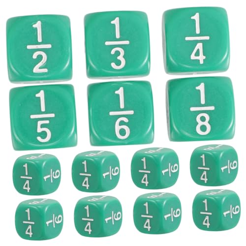 GALPADA 20 Stück Teiliges Abgerundete Fraktionswürfel aus Acryl für Multifacettierte Mathematik Dice zur Bruchrechnung Sicher für Klassenzimmer und Heimgebrauch Fördert Rechenfähigkeiten von GALPADA