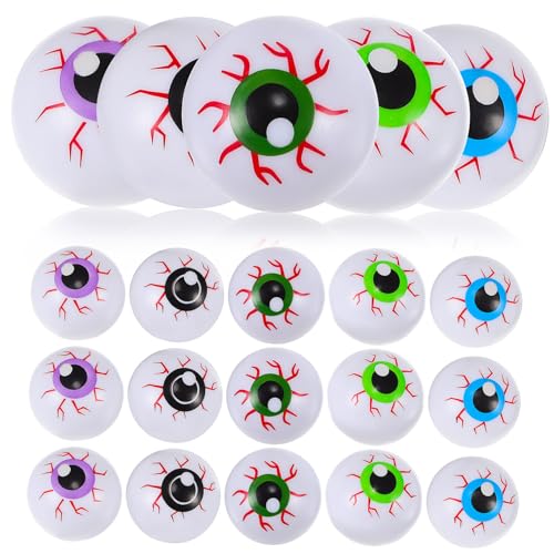 GALPADA 20 Stück Teiliges Halloween Deko Elastische Kunststoff Augäpfel Langlebig Sicher PP Material Lustige Partydeko für Gruselige Halloween Atmosphäre von GALPADA