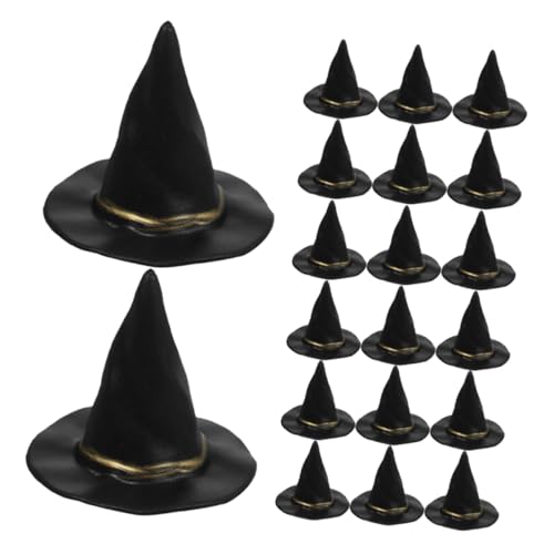 GALPADA 20 Stück Teiliges Hexenhüte aus Stabilem Kunststoff Realistische Schwarze Hexenhut-deko für Halloween Puppenhaus-accessoires und DIY Bastelprojekte Vielseitig Einsetzbar für von GALPADA