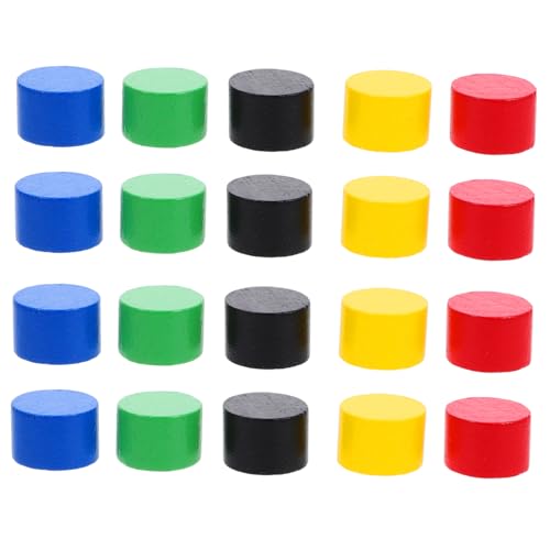 GALPADA 20 Stück Teiliges Mini Holz Zylinder Schachfiguren für Brettspiele Ersatzschachfiguren Holzspielzeug für Perfektes Zubehör für Flugschach und Lernspiele von GALPADA