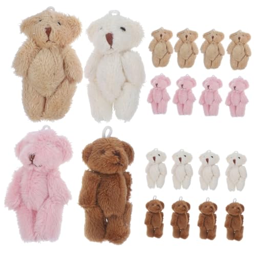 GALPADA 20 Stück Teiliges Mini Plüschbär Kleine Bunte Kuscheltier Deko Weiche Stofftier Bären für Schlüsselanhänger Shower Mitgebsel Geschenkbox Figuren Detailreich Verarbeitet von GALPADA