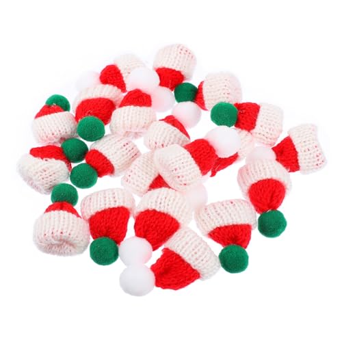 GALPADA 20 Stück Teiliges Mini Wollmützen DIY Zubehör Multifunktionale Weihnachtsdekoration Handgefertigte Mini Weihnachtshüte in Weiß und Grün Kreative Party Accessoires für Festtagsdeko von GALPADA