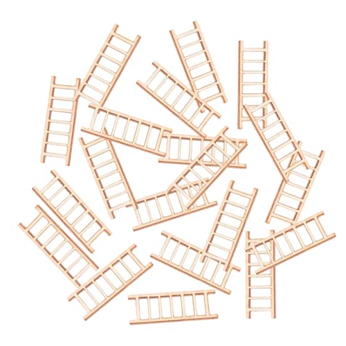 GALPADA 20 Stück Teiliges Mini holzleitern Puppenhaus Dekoration Glatte Oberfläche Langlebig und Sicher Handgefertigte Miniatur treppen für DIY Landschafts Feengarten zubehör von GALPADA
