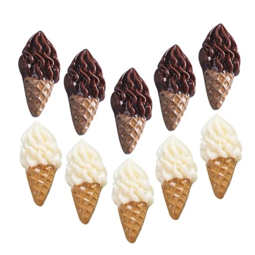 GALPADA 20 Stück Teiliges Miniatur Eiscreme aus Robustem Harz Detailreich Handgefertigt als Puppenhaus Deko und DIY Mini Schmuck Farblich Sortiert in Zwei Langlebig und Realistisch von GALPADA