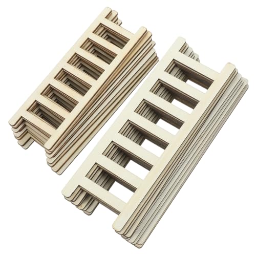GALPADA 20 Stück Teiliges Miniatur Holzleiter DIY Puppenhaus Treppe Dekorative Kleine Leiter für Puppenmöbel Geeignet für Mini Haus Landschaft und Tiny House Bastelprojekte von GALPADA