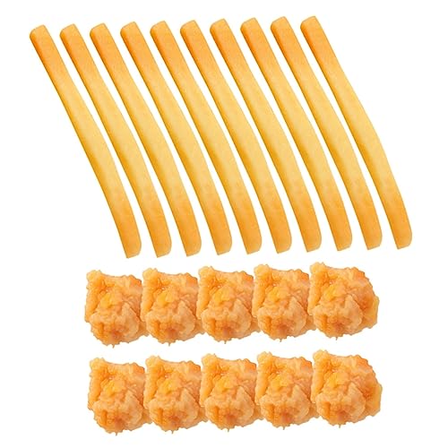 GALPADA 20 Stück Teiliges Snackmodell aus Langlebigem PVC mit Realistischen Künstlichen Pommes Frites und Chicken Popcorn Sichere Weiche Requisiten für Küche Dekoration Fotografie und von GALPADA