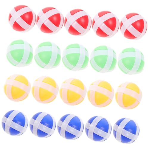 GALPADA 20 Stück Teiliges Sticky Balls Wurfspiel für Sichere Pa Nylon Klettbälle in Rot Gelb Blau Grün Fördert Hand Augen Koordination und Motorische Fähigkeiten Indoor Outdoor von GALPADA