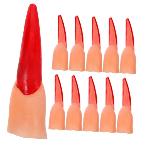 GALPADA 20 Stück gefälschte Halloween schminke Halloween Make up Halloween+schminke Halloween-Horror Hexennägel für lustig Hexen-Fingernägel Fingernagel Plastik rot von GALPADA