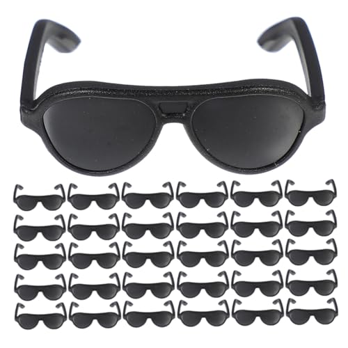 GALPADA 200 Mini Sonnenbrillen Schwarz Kleine Kunststoff Puppenbrillen Miniatur Sonnenbrillen für Puppenhaus Dekoration DIY und Zubehör von GALPADA