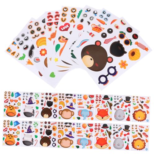 GALPADA 24 Blatt Teiliges Tieraufkleber für DIY Belohnungssticker mit Niedlichen Cartoons Selbstklebende Beruhigende Puzzle Sticker für Bastelprojekte Geschenkdekoration und von GALPADA