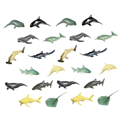 GALPADA 24 Stück Miniatur Meereslebewesen Figuren Realistische Dekorationen für Aquarien Lernspielzeug Kognitive Spielzeuge Material Glatte Oberfläche Vielfältig Einsetzbar von GALPADA