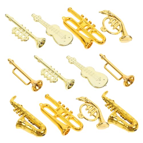 GALPADA 24 Stück Teiliges Miniatur Musikinstrumente Filigrane Weihnachtsanhänger in Gold und Silber Dekorative Mini Ornamente für Party Geburtstag und Festliche Mikro Detailreich von GALPADA