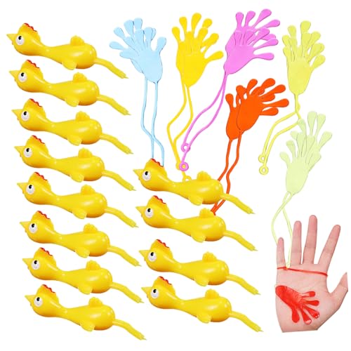 GALPADA 24 Stück Teiliges Stretchspielzeug Set mit Elastischen Lustigen Finger Sling Shot hühnern Sichere Silikonmaterialien als Kindergeburtstags mitgebsel und Partyspaß für Drinnen und GALPADA 24 Stück Teiliges Stretchspielzeug Set mit Elastischen Lustigen Finger Sling Shot hühnern Sichere Silikonmaterialien als Kindergeburtstags mitgebsel und Partyspaß für Drinnen und von GALPADA