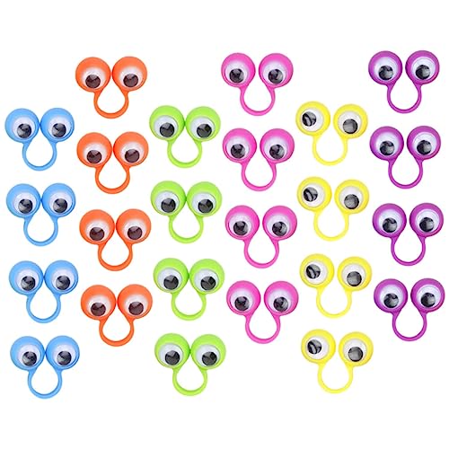 GALPADA 24 Teiliges Aktivitätsring Augäpfel Partygeschenke Fingerpuppenaugen Fingerpuppen Für Kleinkinder Farbige Augen Fingerpuppen Augen Auf Ringen Finger Kinderaugen von GALPADA