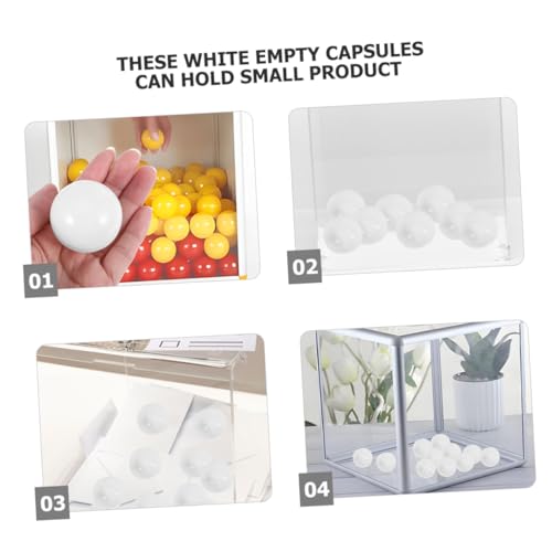 GALPADA 25 Stück Weiße Kunststoffkugeln Leere Befüllbare Raffle Balls DIY Kreative Kapseln für Party Spielautomat und Geschenkfüllung Robuste Runde Kunststoffkugeln für Gamer Party von GALPADA