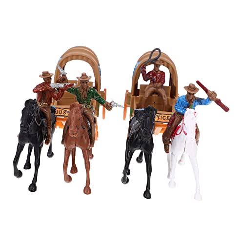 GALPADA 2Sätze Western Cowboy Kutschen Modelle Aus Kunststoff Mit Cowboy Figuren Für Cowboy Kultur Sammlung Hausdekoration Und Miniaturwelt von GALPADA