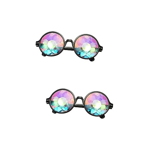 GALPADA 2St Gläser rote Hula-Blumen trippige psychedelische Rave-Brille Brillen kinderbrille Halsketten kinder sonnenbrille tragbare Spaßbrille Partybrille Partybedarf Kostüme Zubehör von GALPADA