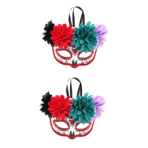 GALPADA 2St Maskerade Maske Maskeradekostüm Karneval Tag des toten Auges Hälfte Maskerade-Maske tag der toten maske mit Tag der toten Maske für Cosplay Halloween Mexiko Plastik von GALPADA