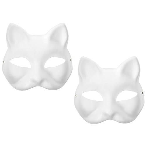 GALPADA 2Stücke DIY Katzenmaske aus Weißem Papier Unbemalt für Kreative Bastelprojekte für Maskerade Events GALPADA 2Stücke DIY Katzenmaske aus Weißem Papier Unbemalt für Kreative Bastelprojekte für Maskerade Events von GALPADA