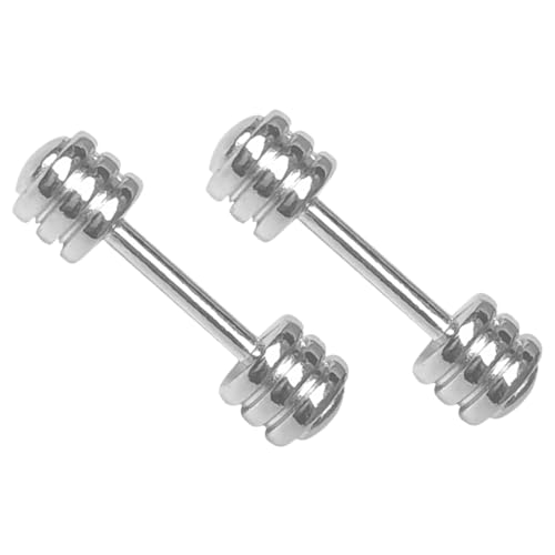 GALPADA 2Stücke Metall Miniatur Hanteln Ornament für Puppenhaus Deko Tragbare Kleiner Hanteln Zubehör für Kleiner Fitnessstudio von GALPADA