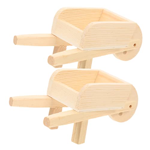 GALPADA 2Stücke Holz Schubkarren Puppenhaus Zubehör für Kreative Tischdekoration und Realistische Mini Barrows für Sammler GALPADA 2Stücke Holz Schubkarren Puppenhaus Zubehör für Kreative Tischdekoration und Realistische Mini Barrows für Sammler von GALPADA
