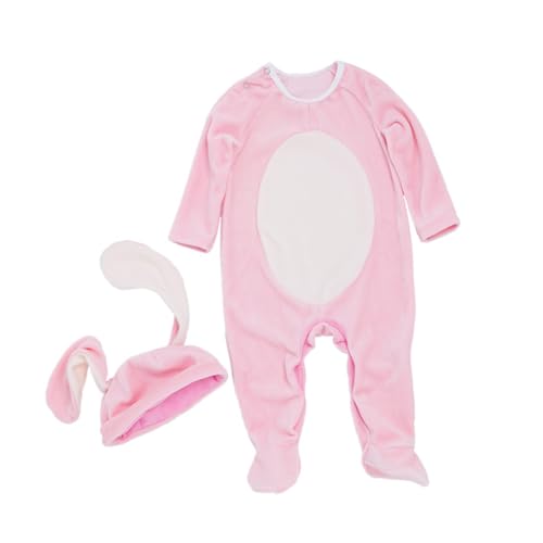 GALPADA 2er Set Kostü Langarm Einteiler Mit Hasenohren ütze Für Neugeborene Jumpsuit Bunny Ear Cap 59 S Für 0 3 Monate von GALPADA